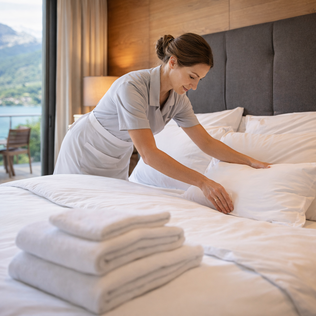 Service de conciergerie Airbnb en Savoie avec gestion du ménage et préparation du logement.